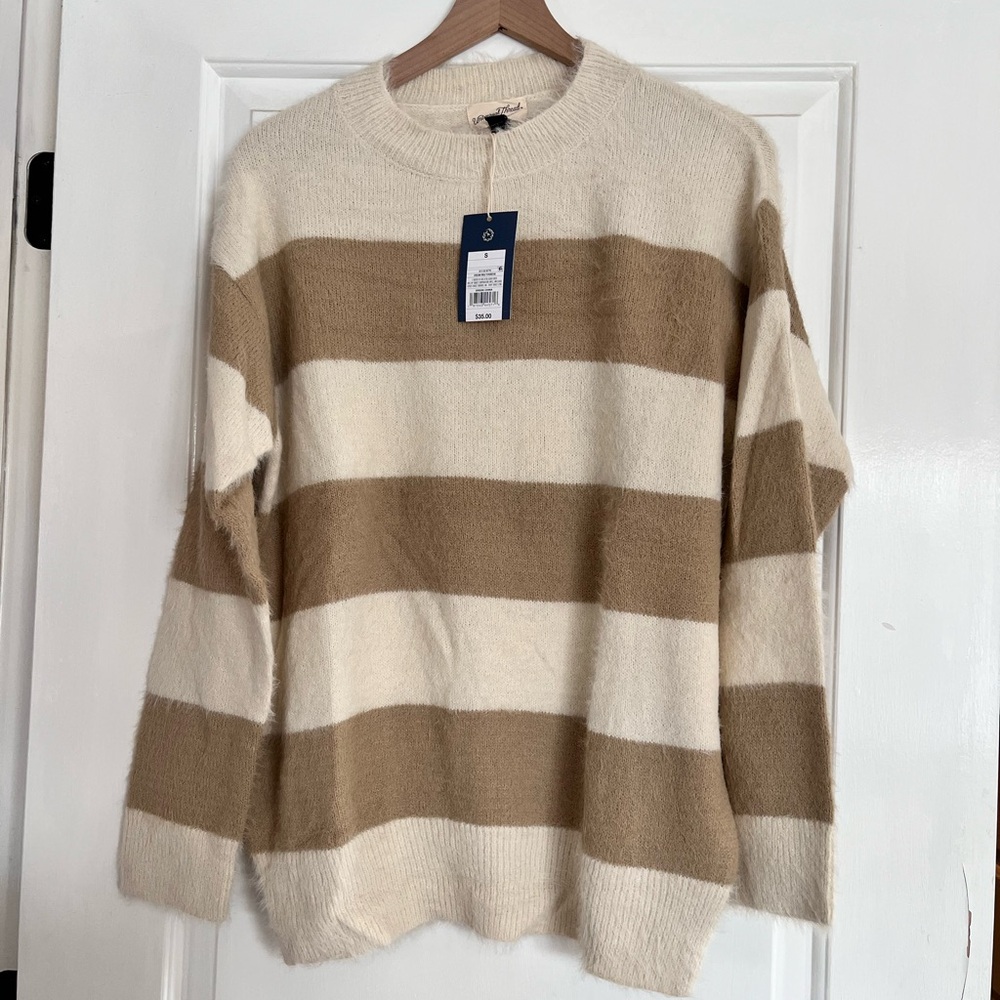 Striped Cream and Brown Sweater